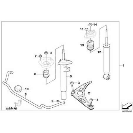 Jambe de suspension avant droite