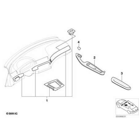Jeu moulures intérieures chrome mat