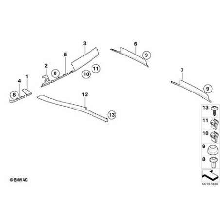 Moulure bois tableau de bord noyer dr.