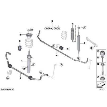 Jambe de suspension avant gauche