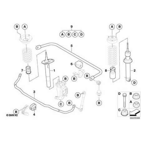 Jambe de suspension avant gauche