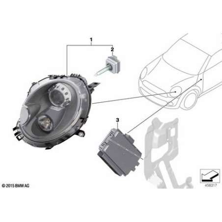 Projecteur xénon 25 W noir droit