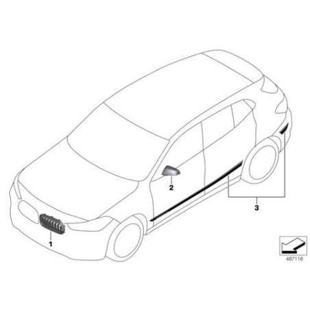 Grille enjoliveur avant noir brillant g.