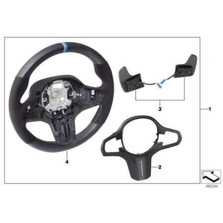 Couverture du volant cuir/carbone