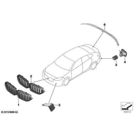 Cache enjoliv. grille latérale gauche