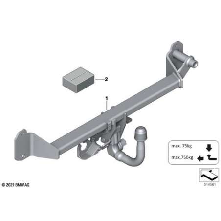 Jeu dispositif d'attelage amovible 750kg