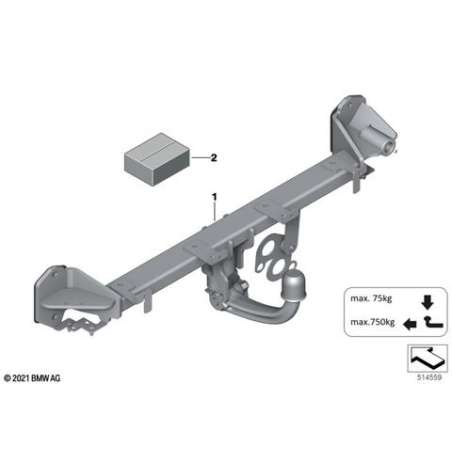 Jeu dispositif d'attelage amovible 750kg