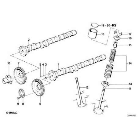Soupape d'échappement côte répar.+0,2mm