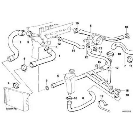 Tuyau p soupape d'eau et retour-moteur