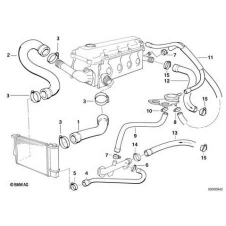Tuyau p admission-moteur et radiateur