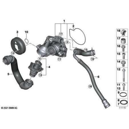 Conduite pompe liquide-culasse