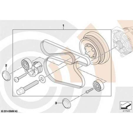 Kit rép. transmission courroie complète