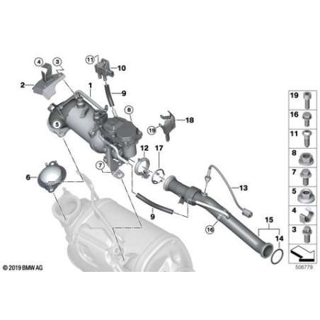 tuyau recyclage des gaz d'échappement