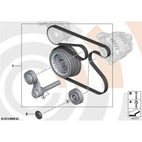 Kit rép. transmission courroie complète