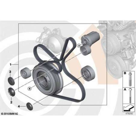 Kit rép. transmission courroie complète