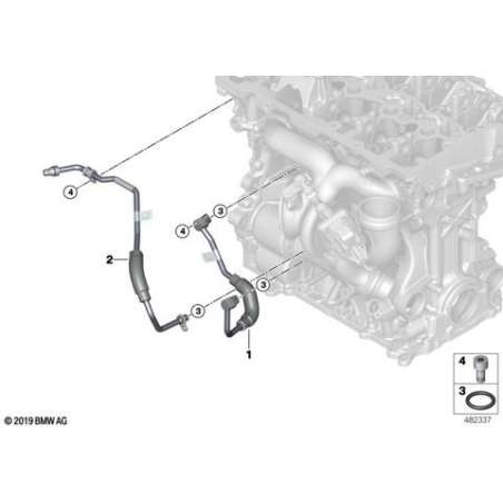 Conduite turbocompr.-pompe liqu.refroid.