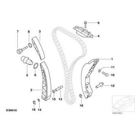 Glissiere pour double chaine distributio