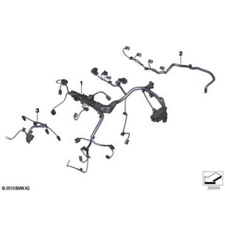 Faisc.de câbles,moteur,module injecteur