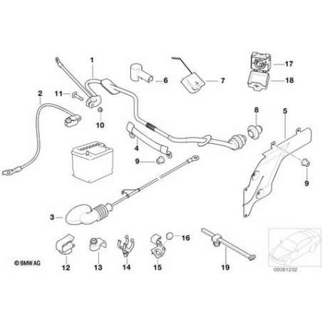 Cache de câble positif de batterie