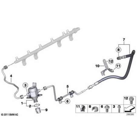 Conduite carburant compartiment moteur