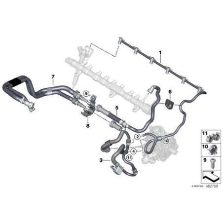Conduite carburant compartiment moteur