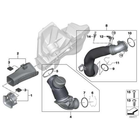 Tuyau d'air frais avec resonateur
