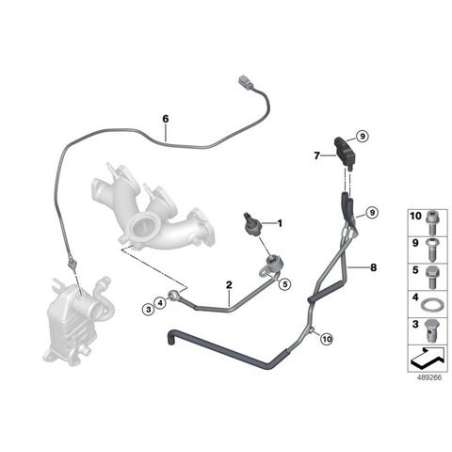 Tuyau de pression des gaz d'échap.EGR