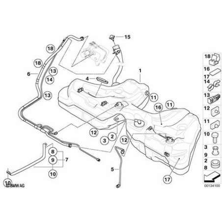Réservoir carburant plast. et tub. rempl