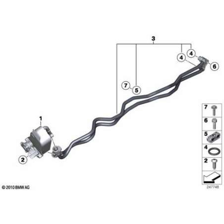 Conduite radiateur d'huile de boîte