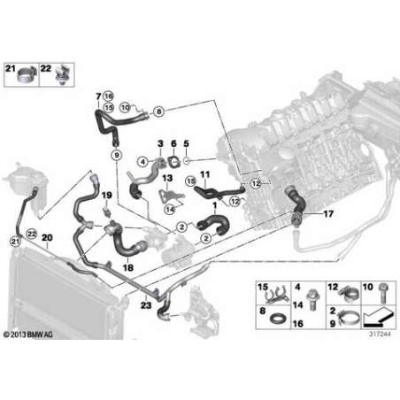 Conduite retour chauffage-thermostat-