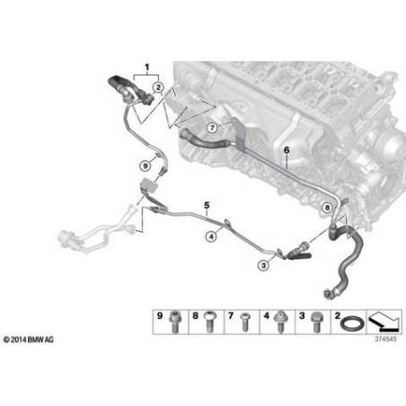 Conduite refroidiss. EGR-pompe liqu.ref