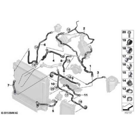 Flexible pompe liquide refroidissement-