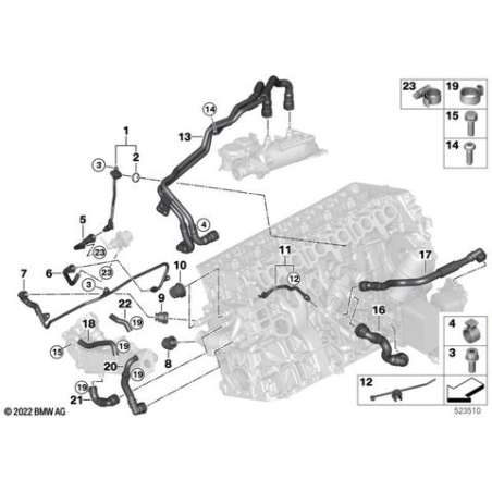 Conduite carter-cylindres-module SCR