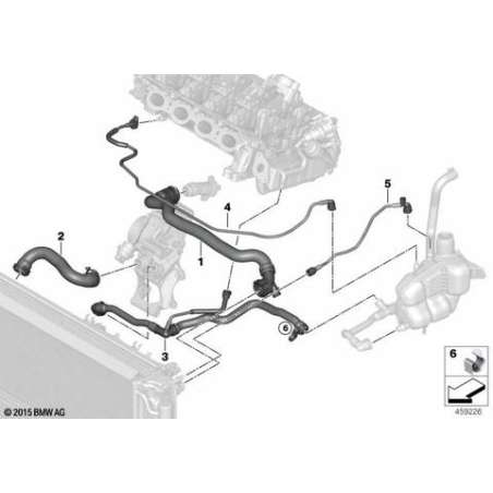 Conduite radiateur-vase expansion-pompe