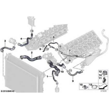 Cond.pompe liq.refroidissement-radiateur
