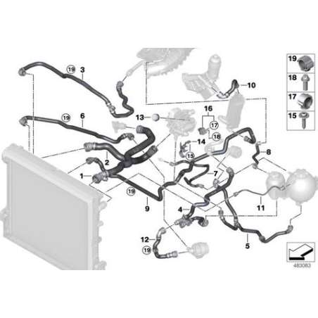 flexible radiateur-moteur