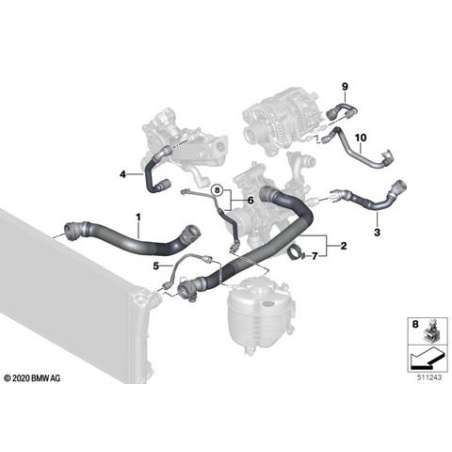 Flexible retour du chauffage
