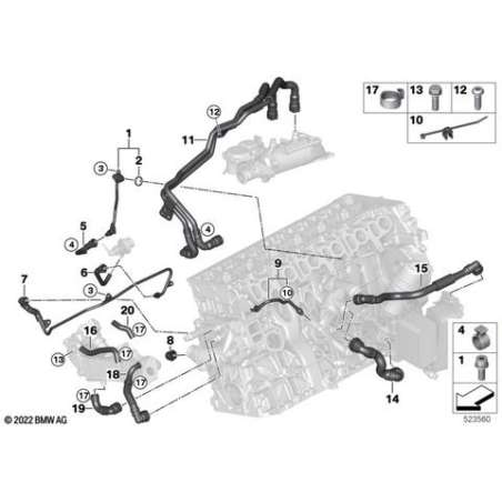 Conduite carter-cylindres-module SCR