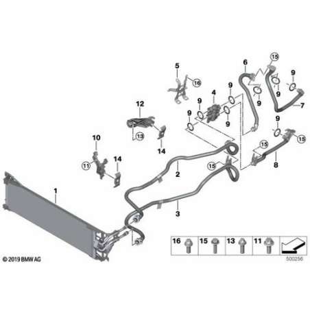 Conduite arr.radiat.d'huile de BV avant
