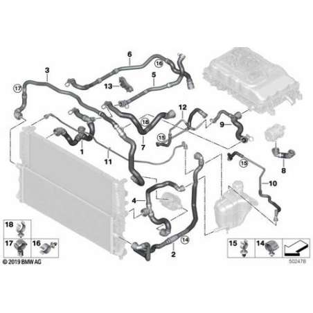 Flexible retour électrovanne d'inversion