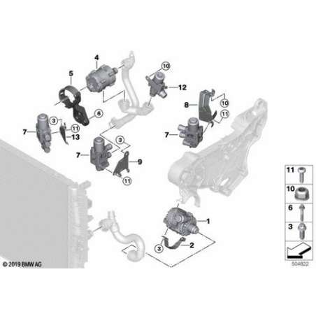 Support pompe liquide refroid. électriq.