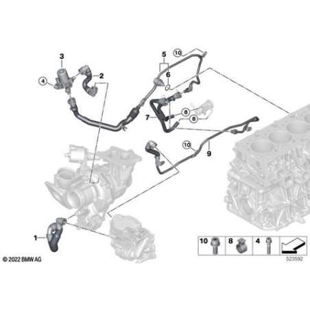 Conduite carter-cylindres-module SCR