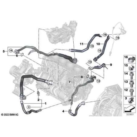 Conduite de retour de liquide refr.EGR