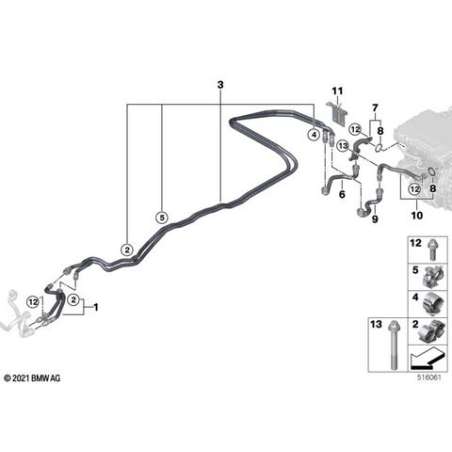 Conduite d'arrivée carb., grpe prop.él.