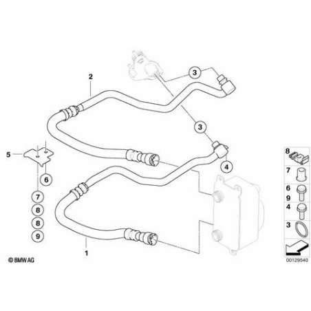 Support conduite radiateur huile moteur