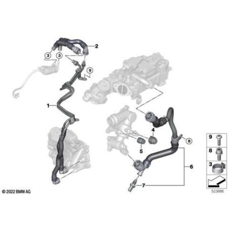 Conduite liqu.refr.du module de dos.SCR