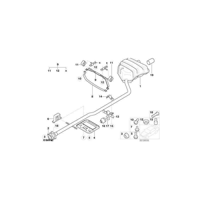 Système d'échappement chromé Line,arr.