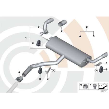 Embout d'échappement chrome côté gauche