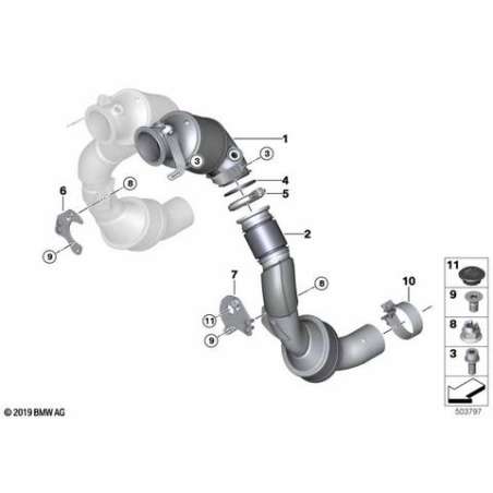 ES catalyseur proche du moteur inférieur
