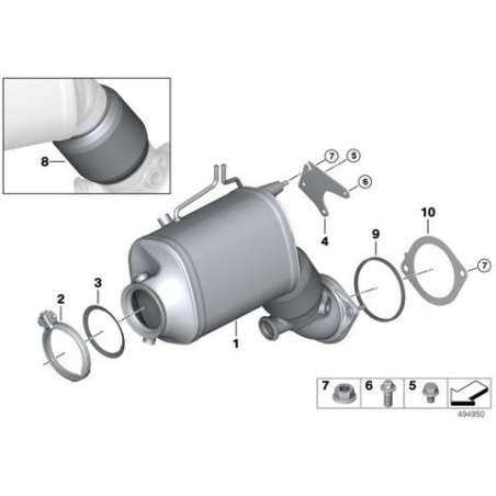 Support catalyseur proche du moteur